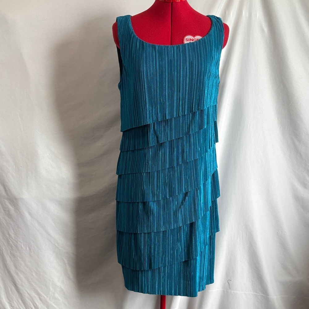 Connected Apparel Blue Layered Mini Dress LL130